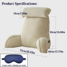 Basic CS Lline Care & Support Large Reading Pillow  Art.296547 Coffee Large reading pillow, back support pillow with removable neck cushion