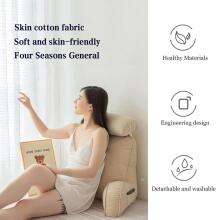 Basic CS Lline Care & Support Large Reading Pillow  Art.296547 Coffee Large reading pillow, back support pillow with removable neck cushion