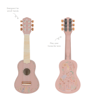 Little Dutch medinė gitara Safari Friends Pink FSC Art.7471