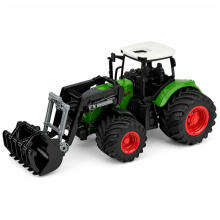 Agricultural Farm Tractor With Front Loader Rubber Wheels Green 1:24