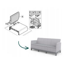 Dvivietė sodo sofa &bdquo;Scandi Form&ldquo; trivietė sofa šviesiai pilka/tamsiai plieno pilka