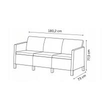 Dvivietė sodo sofa &bdquo;Scandi Form&ldquo; trivietė sofa šviesiai pilka/tamsiai plieno pilka