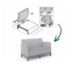 Dvivietė sodo sofa &bdquo;Scandi Form&ldquo; šviesiai pilka/tamsiai plieno pilka