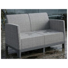 Dvivietė sodo sofa &bdquo;Scandi Form&ldquo; šviesiai pilka/tamsiai plieno pilka
