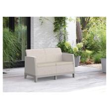 Dvivietė sodo sofa &bdquo;Scandi Form&ldquo;, pilka/šviesiai smėlio spalvos