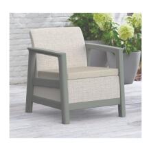 Sodo baldų komplektas Scandi Linea Balcony Set akmenukų pilkos/šalavijo žalios akmens tonas