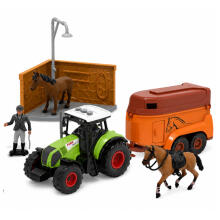 Set Farm Stud Farm Tractor Obstacle Course Jumping Hills Horses Figures 72 pcs.