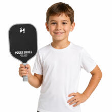 Pickleball teniso badmintono raketės rinkinys su 2 kamuoliais juodos ir pilkos spalvos