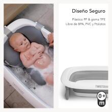 Twistshake Bathtub Cushion Art.297304 Faded Grey Baby Bath Cushion Bath Seat Insert