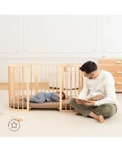 Waldin Baby Collection Bed Crib  7 in 1 Art.297431 Natural Daugiafunkcinė medinė transformuojama lovelė 7 viename