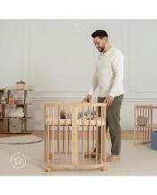 Waldin Baby Collection Bed Crib  7 in 1 Art.297431 Natural Daugiafunkcinė medinė transformuojama lovelė 7 viename