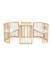 Waldin Baby Collection Bed Crib  7 in 1 Art.297431 Natural Daugiafunkcinė medinė transformuojama lovelė 7 viename