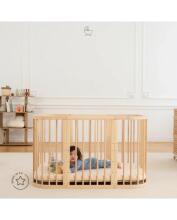 Waldin Baby Collection Bed Crib  7 in 1 Art.297431 Natural Daugiafunkcinė medinė transformuojama lovelė 7 viename