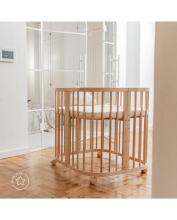 Waldin Baby Collection Bed Crib  7 in 1 Art.297431 Natural Daugiafunkcinė medinė transformuojama lovelė 7 viename