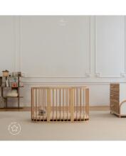 Waldin Baby Collection Bed Crib  7 in 1 Art.297431 Natural Daugiafunkcinė medinė transformuojama lovelė 7 viename