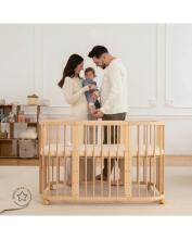 Waldin Baby Collection Bed Crib  7 in 1 Art.297431 Natural Daugiafunkcinė medinė transformuojama lovelė 7 viename