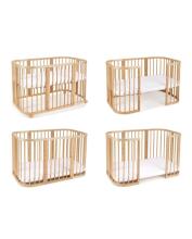 Waldin Baby Collection Bed Crib  7 in 1 Art.297431 Natural Daugiafunkcinė medinė transformuojama lovelė 7 viename