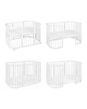 Waldin Baby Collection Bed Crib  7 in 1 Art.297432 White Daugiafunkcinė medinė transformuojama lovelė 7 viename