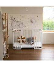 Waldin Baby Collection Bed Crib  7 in 1 Art.297432 White Daugiafunkcinė medinė transformuojama lovelė 7 viename