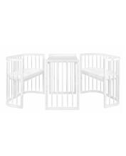 Waldin Baby Collection Bed Crib  7 in 1 Art.297432 White Daugiafunkcinė medinė transformuojama lovelė 7 viename