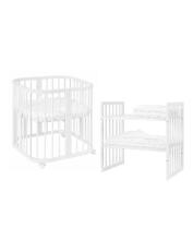 Waldin Baby Collection Bed Crib  7 in 1 Art.297432 White Daugiafunkcinė medinė transformuojama lovelė 7 viename