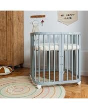 Waldin Baby Collection Bed Crib  7 in 1 Art.297433 Grey Daugiafunkcinė medinė transformuojama lovelė 7 viename