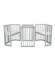 Waldin Baby Collection Bed Crib  7 in 1 Art.297433 Grey Daugiafunkcinė medinė transformuojama lovelė 7 viename