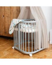 Waldin Baby Collection Bed Crib  7 in 1 Art.297433 Grey Daugiafunkcinė medinė transformuojama lovelė 7 viename