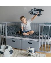 Waldin Baby Collection Bed Crib  7 in 1 Art.297433 Grey Daugiafunkcinė medinė transformuojama lovelė 7 viename