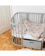 Waldin Baby Collection Bed Crib  7 in 1 Art.297433 Grey Daugiafunkcinė medinė transformuojama lovelė 7 viename
