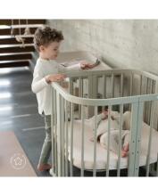 Waldin Baby Collection Bed Crib  7 in 1 Art.297434 Olive Daugiafunkcinė medinė transformuojama lovelė 7 viename