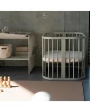 Waldin Baby Collection Bed Crib  7 in 1 Art.297434 Olive Daugiafunkcinė medinė transformuojama lovelė 7 viename