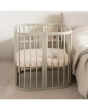 Waldin Baby Collection Bed Crib  7 in 1 Art.297434 Olive Daugiafunkcinė medinė transformuojama lovelė 7 viename