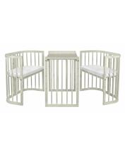 Waldin Baby Collection Bed Crib  7 in 1 Art.297434 Olive Daugiafunkcinė medinė transformuojama lovelė 7 viename