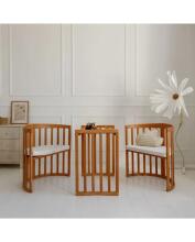 Waldin Oval Baby Collection Bed Crib  7 in 1 Art.297435 Vintage Daugiafunkcinė medinė transformuojama lovelė 7 viename