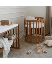 Waldin Oval Baby Collection Bed Crib  7 in 1 Art.297435 Vintage Daugiafunkcinė medinė transformuojama lovelė 7 viename