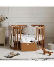 Waldin Oval Baby Collection Bed Crib  7 in 1 Art.297435 Vintage Daugiafunkcinė medinė transformuojama lovelė 7 viename