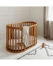 Waldin Oval Baby Collection Bed Crib  7 in 1 Art.297435 Vintage Daugiafunkcinė medinė transformuojama lovelė 7 viename