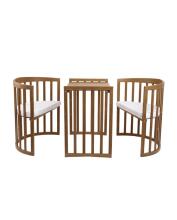 Waldin Oval Baby Collection Bed Crib  7 in 1 Art.297435 Vintage Daugiafunkcinė medinė transformuojama lovelė 7 viename