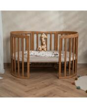 Waldin Oval Baby Collection Bed Crib  7 in 1 Art.297435 Vintage Daugiafunkcinė medinė transformuojama lovelė 7 viename