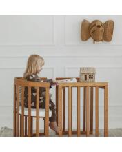 Waldin Oval Baby Collection Bed Crib  7 in 1 Art.297435 Vintage Daugiafunkcinė medinė transformuojama lovelė 7 viename