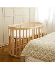 Waldin Oval Baby Collection Bed Crib  7 in 1 Art.297542 Natural Wood Multifunctional wooden 7-in-1 transforming crib