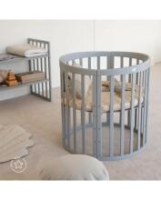Waldin Oval Baby Collection Bed Crib  7 in 1 Art.297543 Grey  Daugiafunkcinė medinė transformuojama lovelė 7 viename