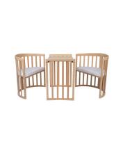 Waldin Oval Baby Collection Bed Crib  7 in 1 Art.297543 Grey  Daugiafunkcinė medinė transformuojama lovelė 7 viename