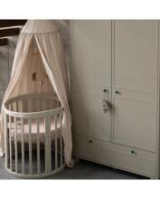Waldin Oval Baby Collection Bed Crib  7 in 1 Art.297544 Olive Multifunctional wooden 7-in-1 transforming crib