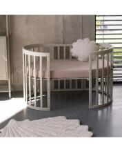 Waldin Oval Baby Collection Bed Crib  7 in 1 Art.297544 Olive Multifunctional wooden 7-in-1 transforming crib