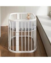 Waldin  Bed Crib  5 in 1 Art.297545 White Daugiafunkcinė medinė transformuojama lovelė 5 viename