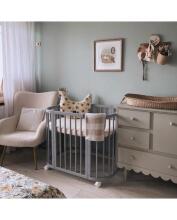 Waldin  Bed Crib  5 in 1 Art.297545 Grey Daugiafunkcinė medinė transformuojama lovelė 5 viename