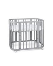Waldin  Bed Crib  5 in 1 Art.297545 Grey Daugiafunkcinė medinė transformuojama lovelė 5 viename