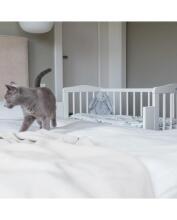 Waldin  Bedside Crib 2in1 Art.297550 White Puidust 2-ühes võrevoodi/häll ratastel madratsiga